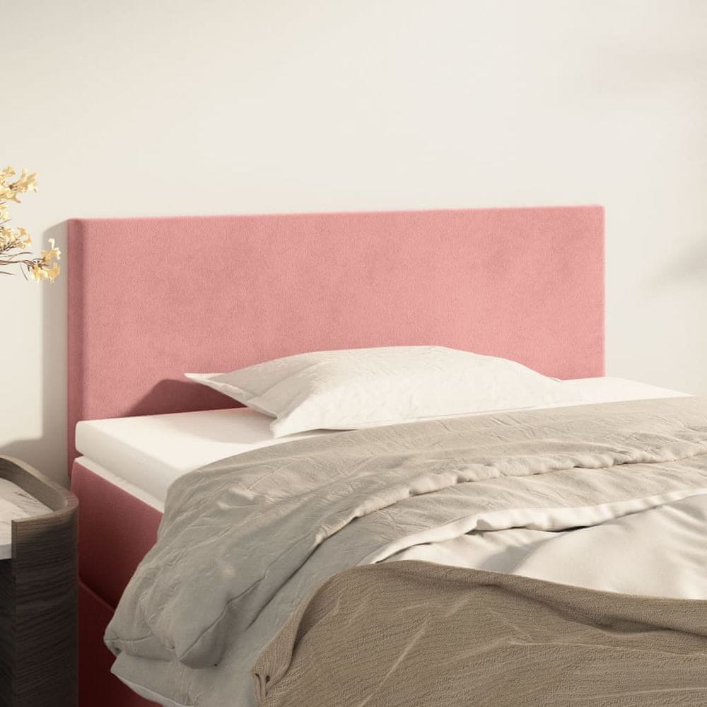 Vidaxl Čelo postele ružové 90x5x78/88 cm zamat